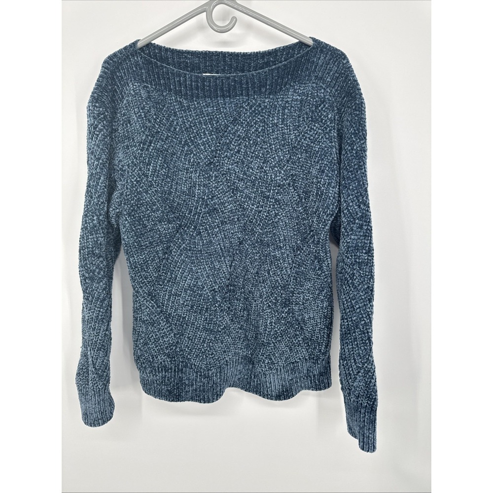 Tommy Bahama Womens M 100% Recycled Polyester Open Knit Blue Sweater